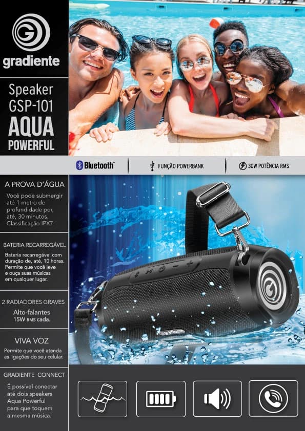 Anúncio Digital Boombox Gradiente Aqua