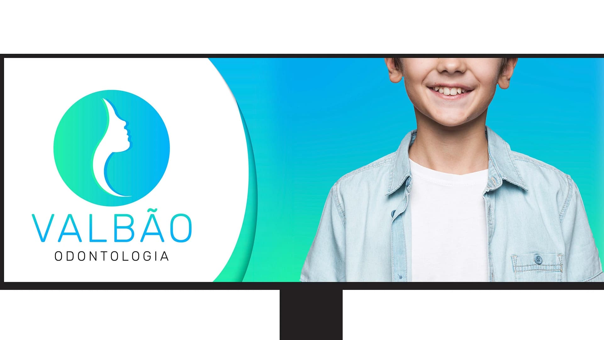 Banner com identidade visual Valbão Odontologia
